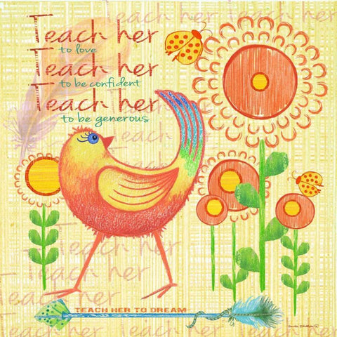 Lil Bird I White Modern Wood Framed Art Print with Double Matting by Phillips, Anita