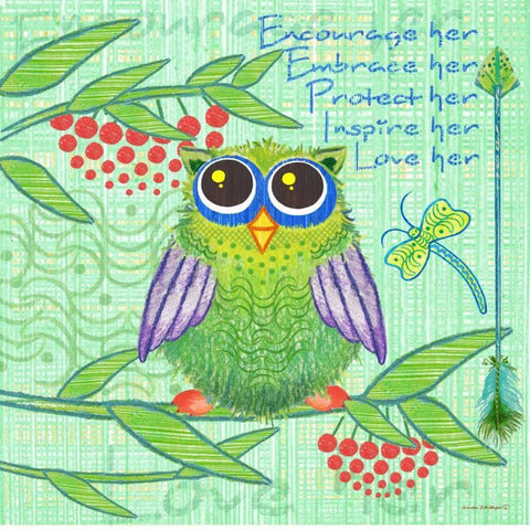 Lil Bird II White Modern Wood Framed Art Print with Double Matting by Phillips, Anita