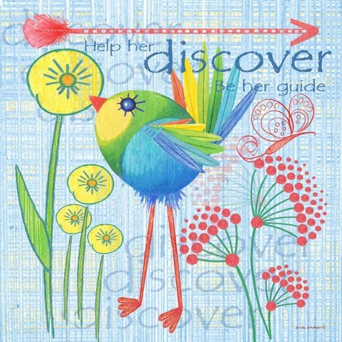 Lil Bird III Gold Ornate Wood Framed Art Print with Double Matting by Phillips, Anita