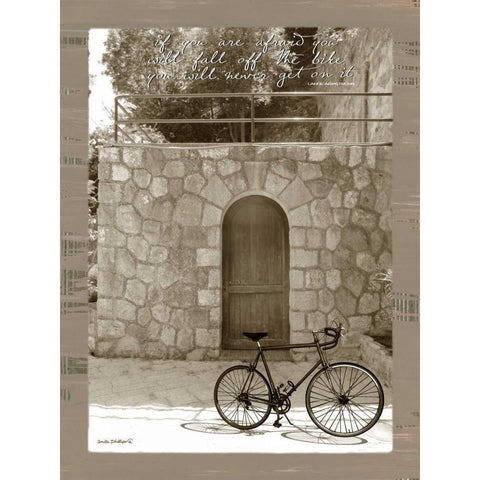 If You Are Afraid Sepia Black Modern Wood Framed Art Print by Phillips, Anita