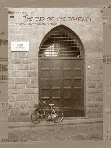 The End of the Journey Sepia White Modern Wood Framed Art Print with Double Matting by Phillips, Anita