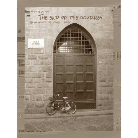 The End of the Journey Sepia Black Modern Wood Framed Art Print with Double Matting by Phillips, Anita