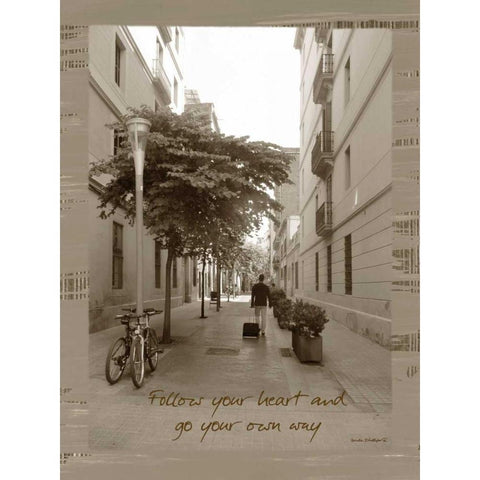 Traveler Sepia Gold Ornate Wood Framed Art Print with Double Matting by Phillips, Anita