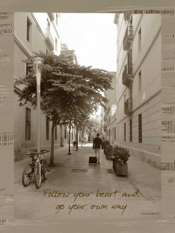 Traveler Sepia White Modern Wood Framed Art Print with Double Matting by Phillips, Anita