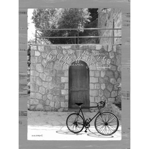 If You Are Afraid BandW Black Modern Wood Framed Art Print by Phillips, Anita