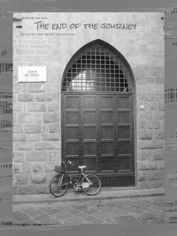 The End of the Journey BandW Black Ornate Wood Framed Art Print with Double Matting by Phillips, Anita