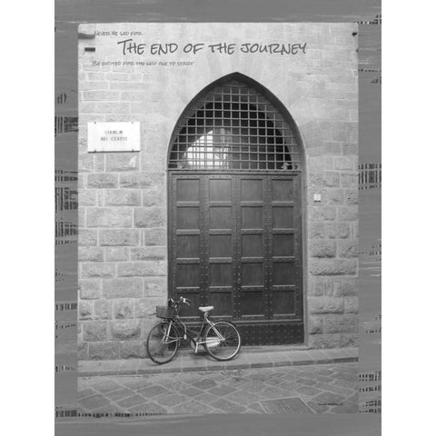 The End of the Journey BandW Black Modern Wood Framed Art Print with Double Matting by Phillips, Anita