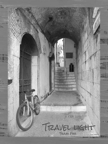 Travel Light BandW White Modern Wood Framed Art Print with Double Matting by Phillips, Anita