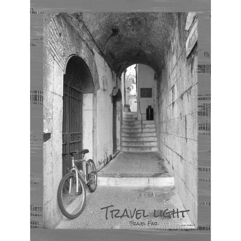 Travel Light BandW Black Modern Wood Framed Art Print by Phillips, Anita