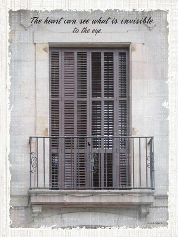 Windows of the World I Black Ornate Wood Framed Art Print with Double Matting by Phillips, Anita