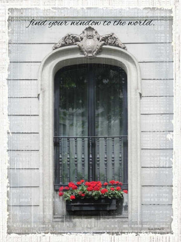 Windows of the World III Black Ornate Wood Framed Art Print with Double Matting by Phillips, Anita