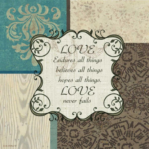 Love Black Modern Wood Framed Art Print with Double Matting by Phillips, Anita