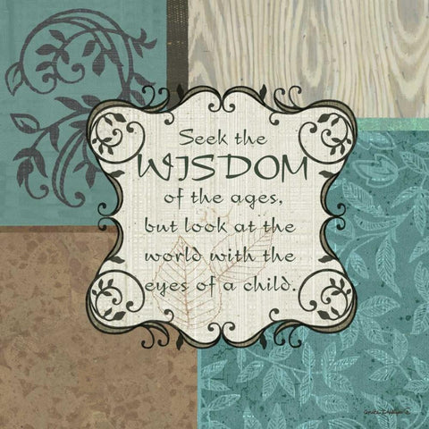 Wisdom Black Ornate Wood Framed Art Print with Double Matting by Phillips, Anita