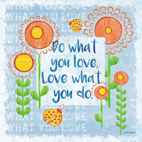 Do What You Love White Modern Wood Framed Art Print with Double Matting by Phillips, Anita