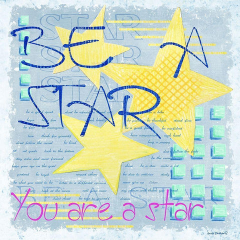 Be a Star Black Modern Wood Framed Art Print by Phillips, Anita