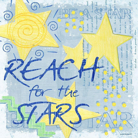 Reach for the Stars Black Modern Wood Framed Art Print with Double Matting by Phillips, Anita