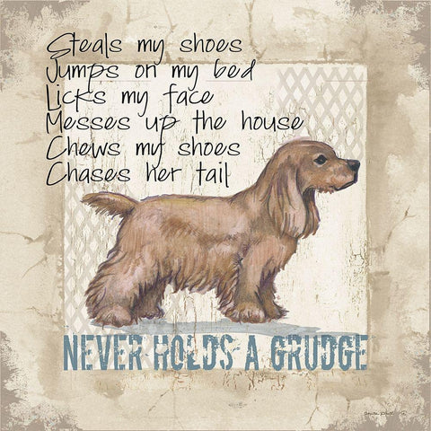 Cocker Spaniel Black Modern Wood Framed Art Print with Double Matting by Phillips, Anita