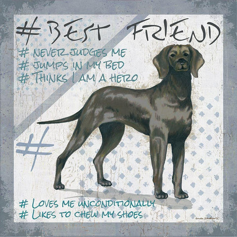 Hashtag II Black Modern Wood Framed Art Print with Double Matting by Phillips, Anita