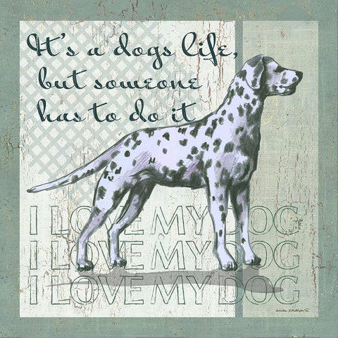 Dogs Life Black Modern Wood Framed Art Print by Phillips, Anita