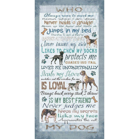 Who, My Dog II White Modern Wood Framed Art Print by Phillips, Anita