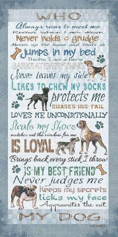 Who, My Dog II Black Ornate Wood Framed Art Print with Double Matting by Phillips, Anita