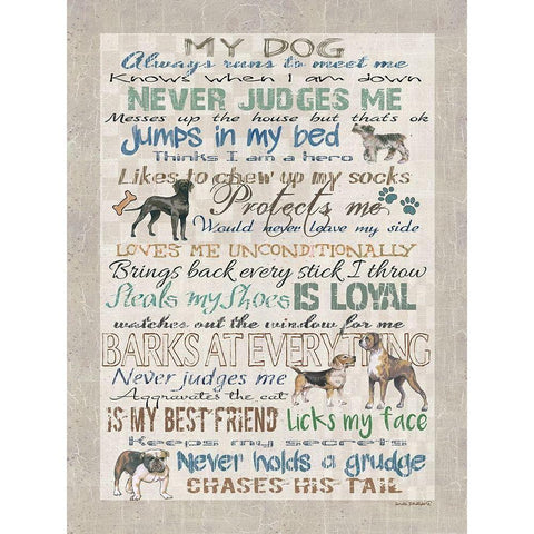 My Dog Black Modern Wood Framed Art Print with Double Matting by Phillips, Anita