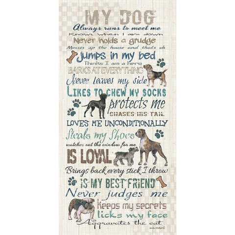 My Dog Gold Ornate Wood Framed Art Print with Double Matting by Phillips, Anita