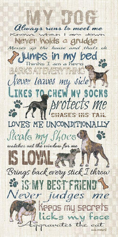 My Dog White Modern Wood Framed Art Print with Double Matting by Phillips, Anita