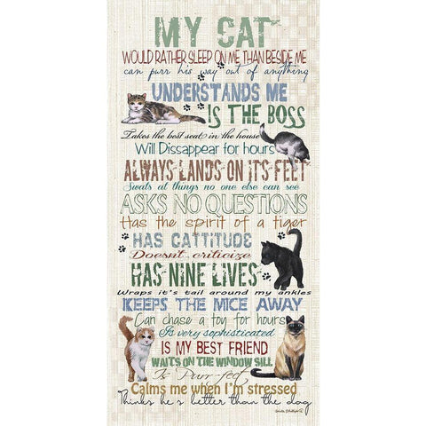 My Cat Gold Ornate Wood Framed Art Print with Double Matting by Phillips, Anita