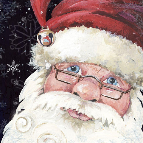 Santa Selfie Black Modern Wood Framed Art Print with Double Matting by Phillips, Anita