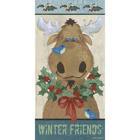 Winter Friends White Modern Wood Framed Art Print by Phillips, Anita