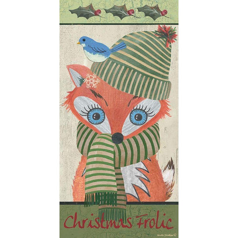 Christmas Frolic Black Modern Wood Framed Art Print with Double Matting by Phillips, Anita