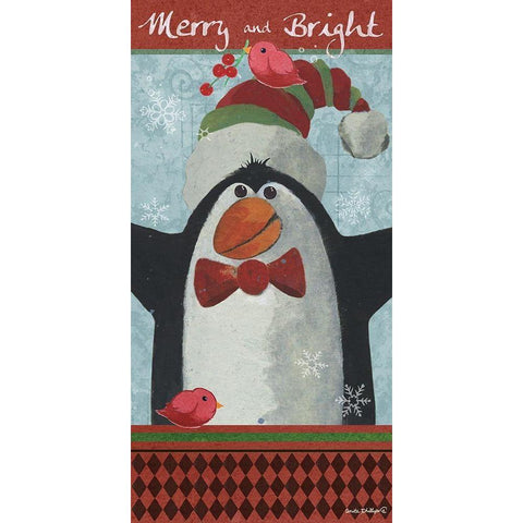 Merry and Bright Black Modern Wood Framed Art Print with Double Matting by Phillips, Anita