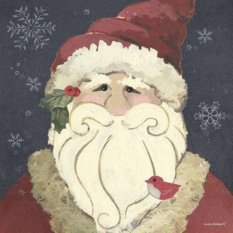 Santa White Modern Wood Framed Art Print by Phillips, Anita