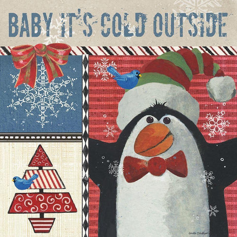 Cold Outside Black Modern Wood Framed Art Print with Double Matting by Phillips, Anita