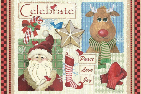 Celebrate White Modern Wood Framed Art Print with Double Matting by Phillips, Anita