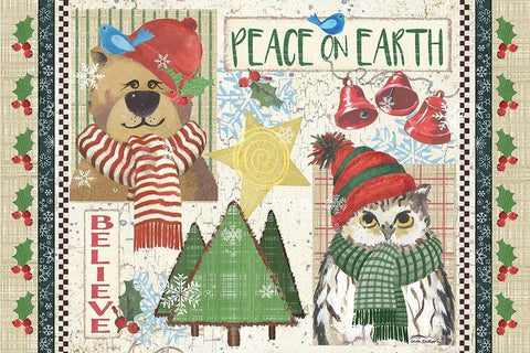 Peace on Earth White Modern Wood Framed Art Print with Double Matting by Phillips, Anita