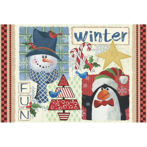 Winter Fun Black Modern Wood Framed Art Print by Phillips, Anita