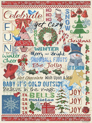 Celebrate Sampler Black Ornate Wood Framed Art Print with Double Matting by Phillips, Anita