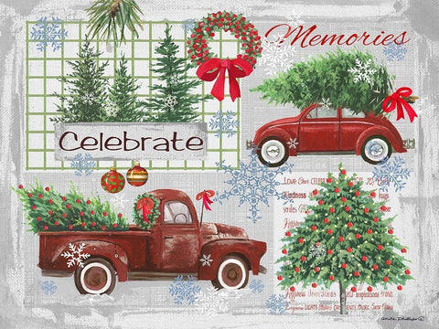 Nostalgia I Black Ornate Wood Framed Art Print with Double Matting by Phillips, Anita