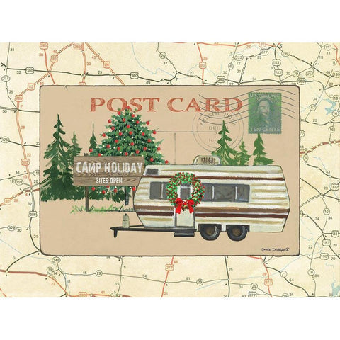 Postcard I Black Modern Wood Framed Art Print by Phillips, Anita