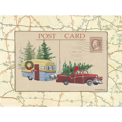 Postcard III White Modern Wood Framed Art Print by Phillips, Anita