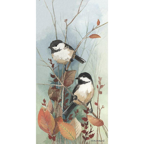 New Chickadee II Black Modern Wood Framed Art Print by Phillips, Anita