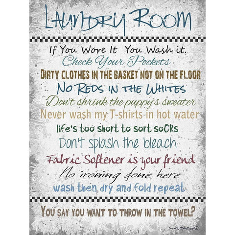 Laundry Room Gold Ornate Wood Framed Art Print with Double Matting by Phillips, Anita