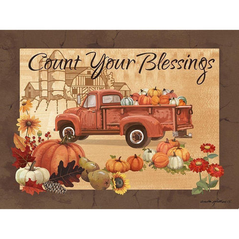 Count Your Blessings Gold Ornate Wood Framed Art Print with Double Matting by Phillips, Anita