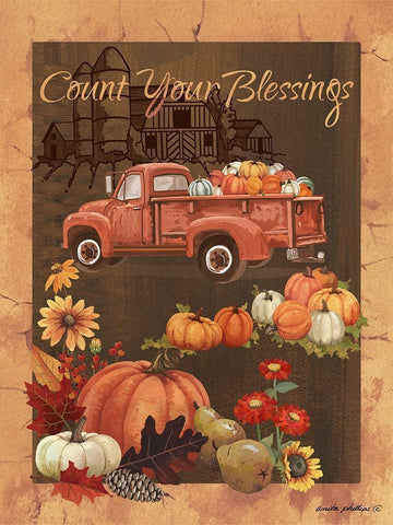 Count Your Blessings VI Black Ornate Wood Framed Art Print with Double Matting by Phillips, Anita