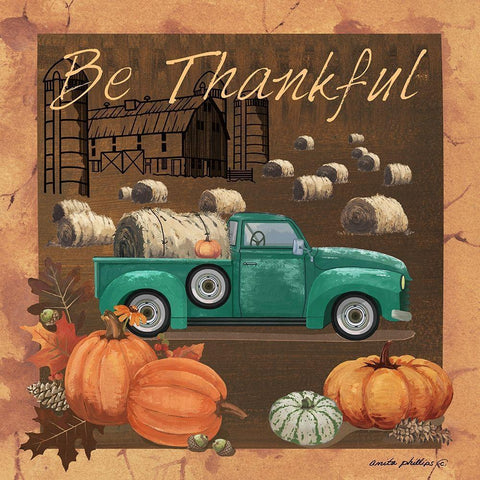 Be Thankful V Black Modern Wood Framed Art Print by Phillips, Anita