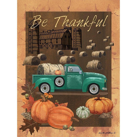 Be Thankful VI White Modern Wood Framed Art Print by Phillips, Anita