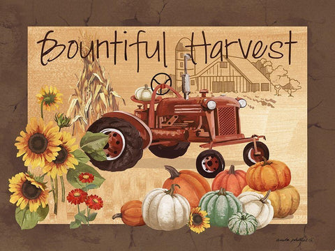 Bountiful Harvest White Modern Wood Framed Art Print with Double Matting by Phillips, Anita