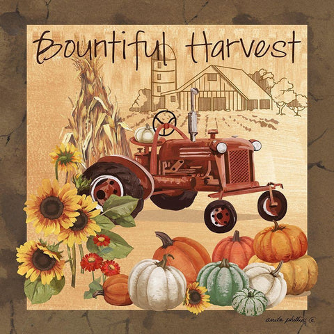 Bountiful Harvest II White Modern Wood Framed Art Print with Double Matting by Phillips, Anita